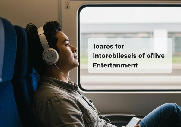 Persona escuchando música sin conexión durante un viaje.