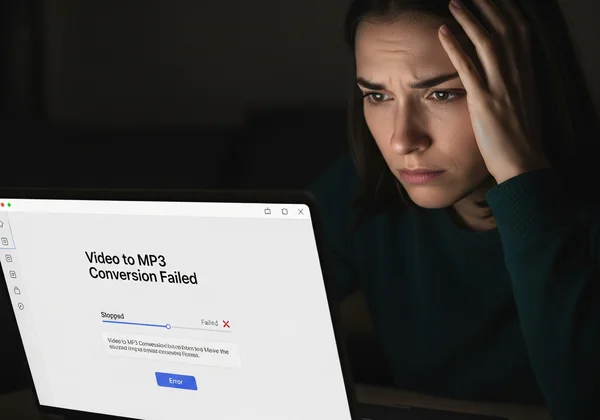 Usuario frustrado con una conversión fallida a MP3