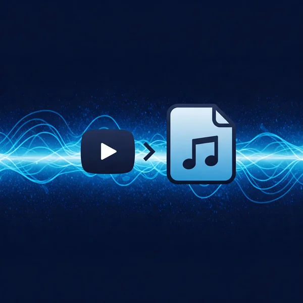 YouTube logo transforming into MP3 icon concept
