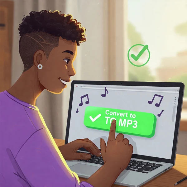 User happily choosing YouTube MP3 download option