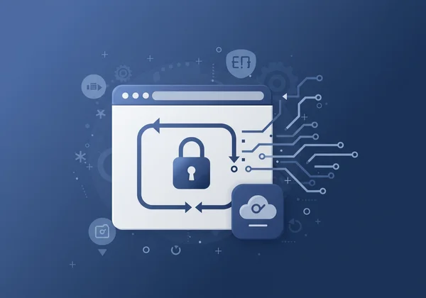 Icono de navegador con candado, simbolizando la privacidad de datos en el dispositivo.