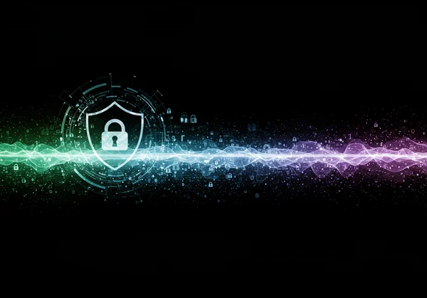 Representación abstracta de la seguridad y privacidad de las herramientas en línea.