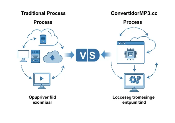 Diagrama que muestra el procesamiento de archivos locales en la computadora de un usuario