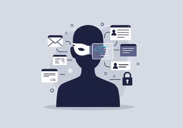 Un icono de usuario con una máscara de privacidad y sin datos personales