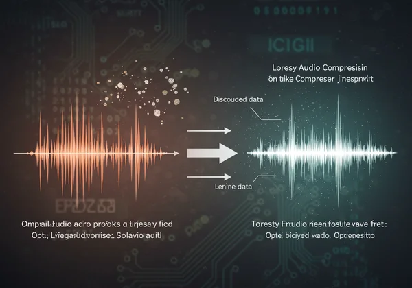 Diagrama que muestra el proceso de compresión de audio con pérdida