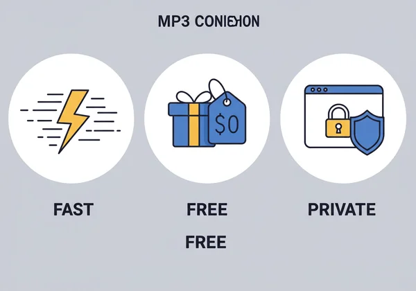 Iconos de conversión de MP3 en línea rápida, gratuita y privada