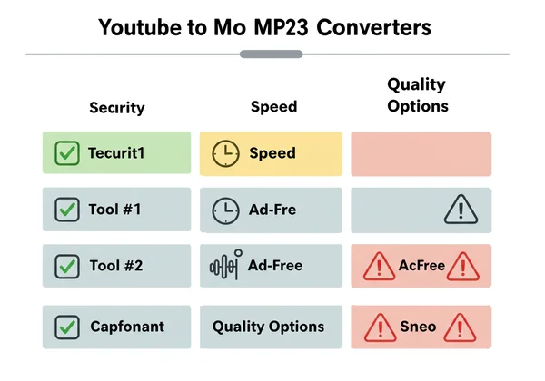 Tabla comparativa de convertidores de YouTube a MP3.