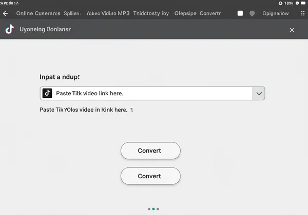 Captura de pantalla del convertidor de MP3 online, enlace pegado en el cuadro.