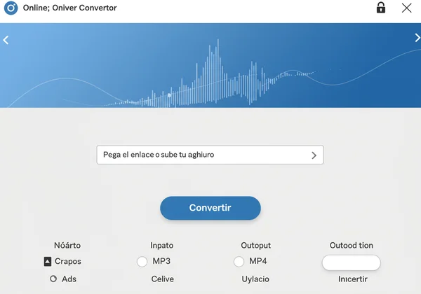 Interfaz limpia e intuitiva de una herramienta convertidora de MP3 segura